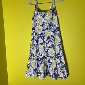 Cottagecore Nine West Blue and White Floral cottage core Twee Dress